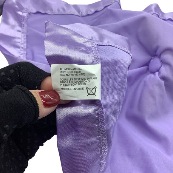 Teddy Bear Lavender Purple Lovey Baby Security Blanket Satin Trim 18"x18" - Picture 5 of 6